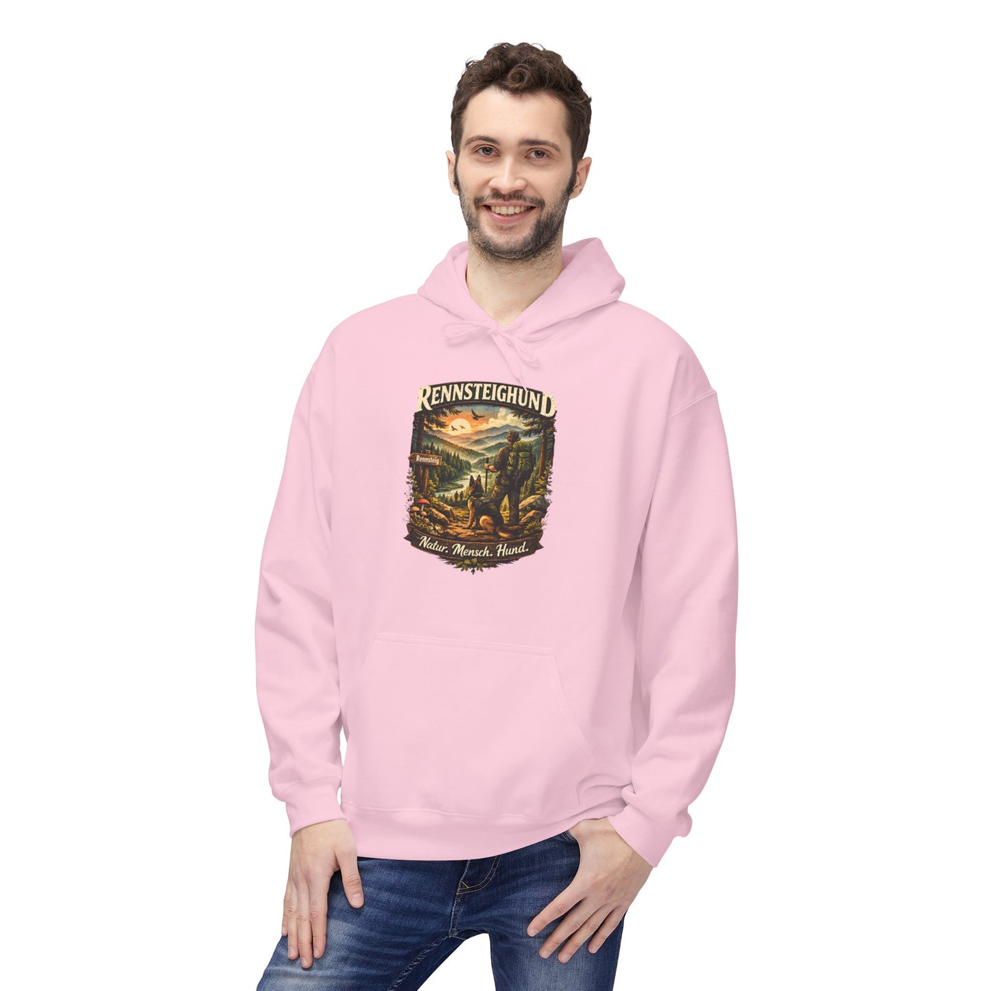 Vintage Hoodie — „Natur.Mensch.Hund“ -Unisex