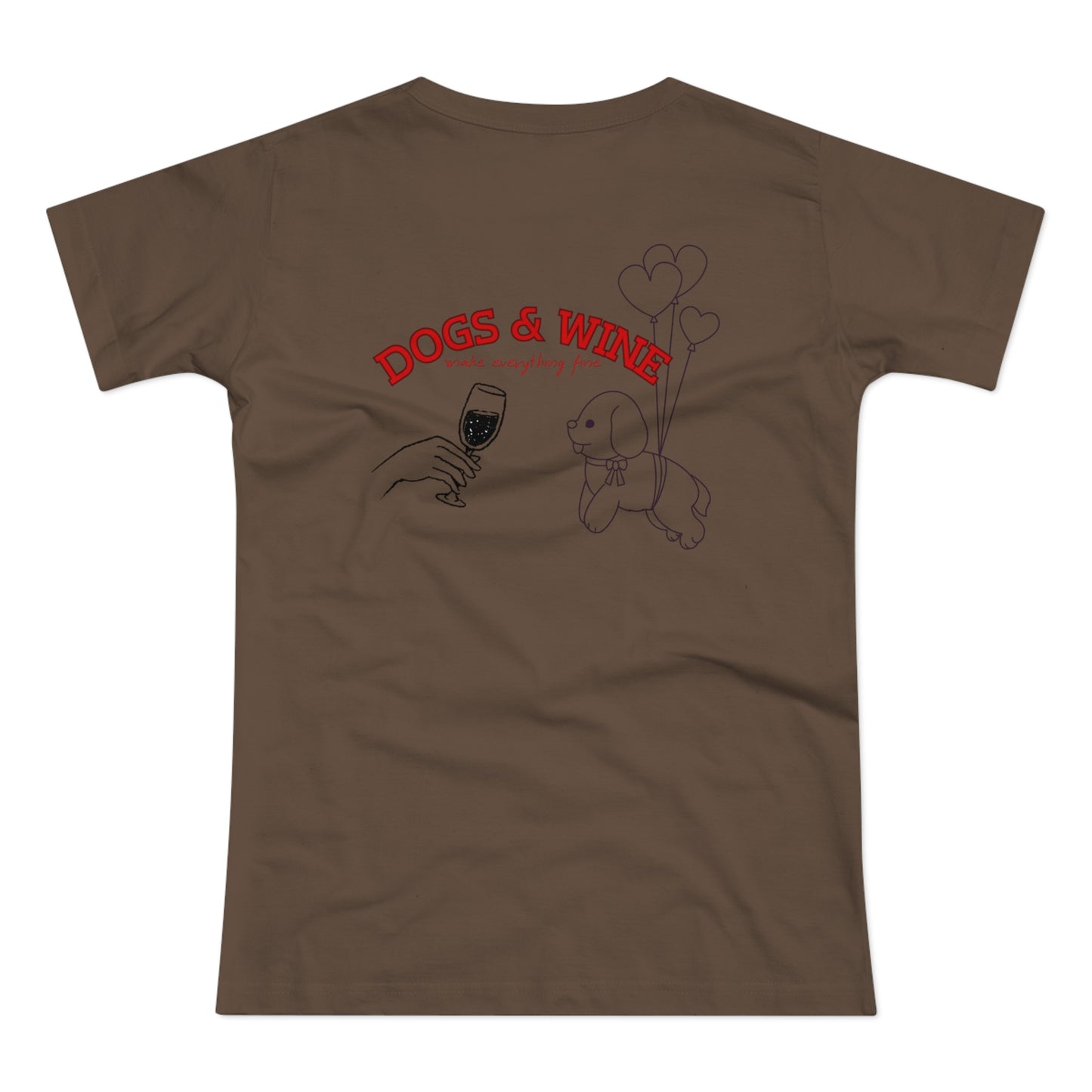 Damen-T-Shirt „Dogs & Wine“