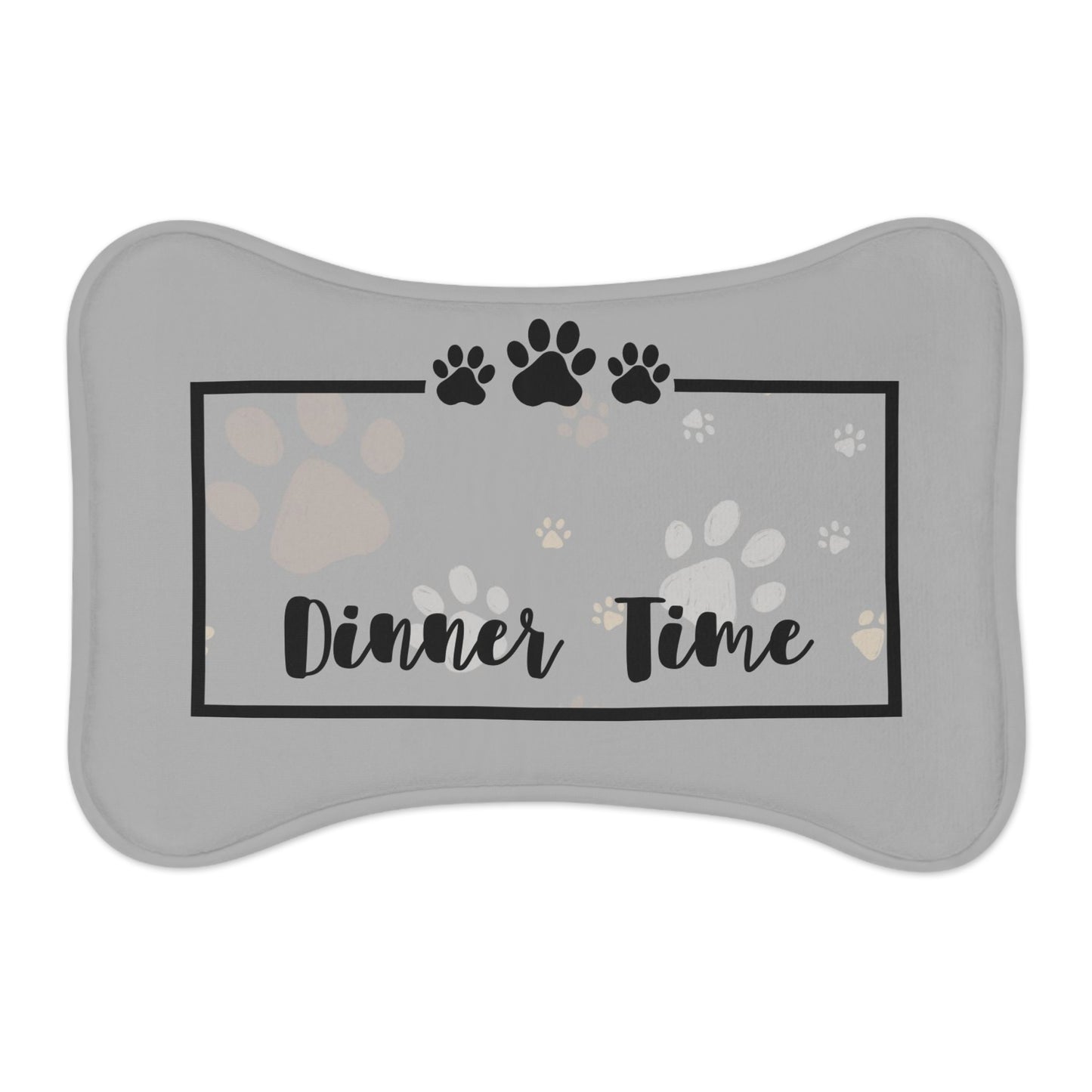 Futtermatte — „Dinner Time“ Platzmatte mit Pfotenprint für Hunde