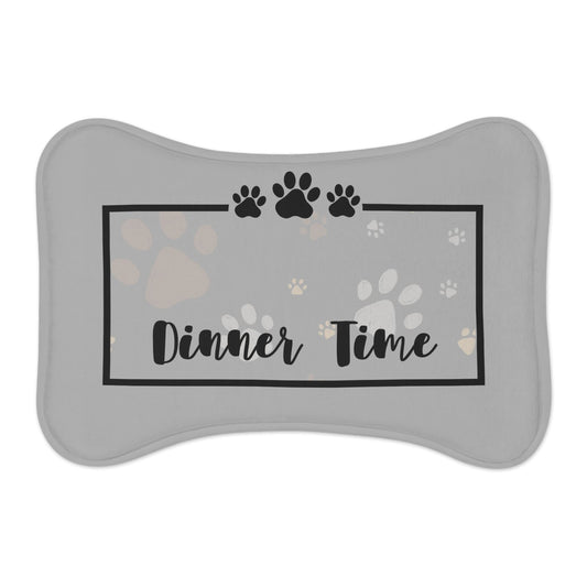 Futtermatte — „Dinner Time“ Platzmatte mit Pfotenprint für Hunde