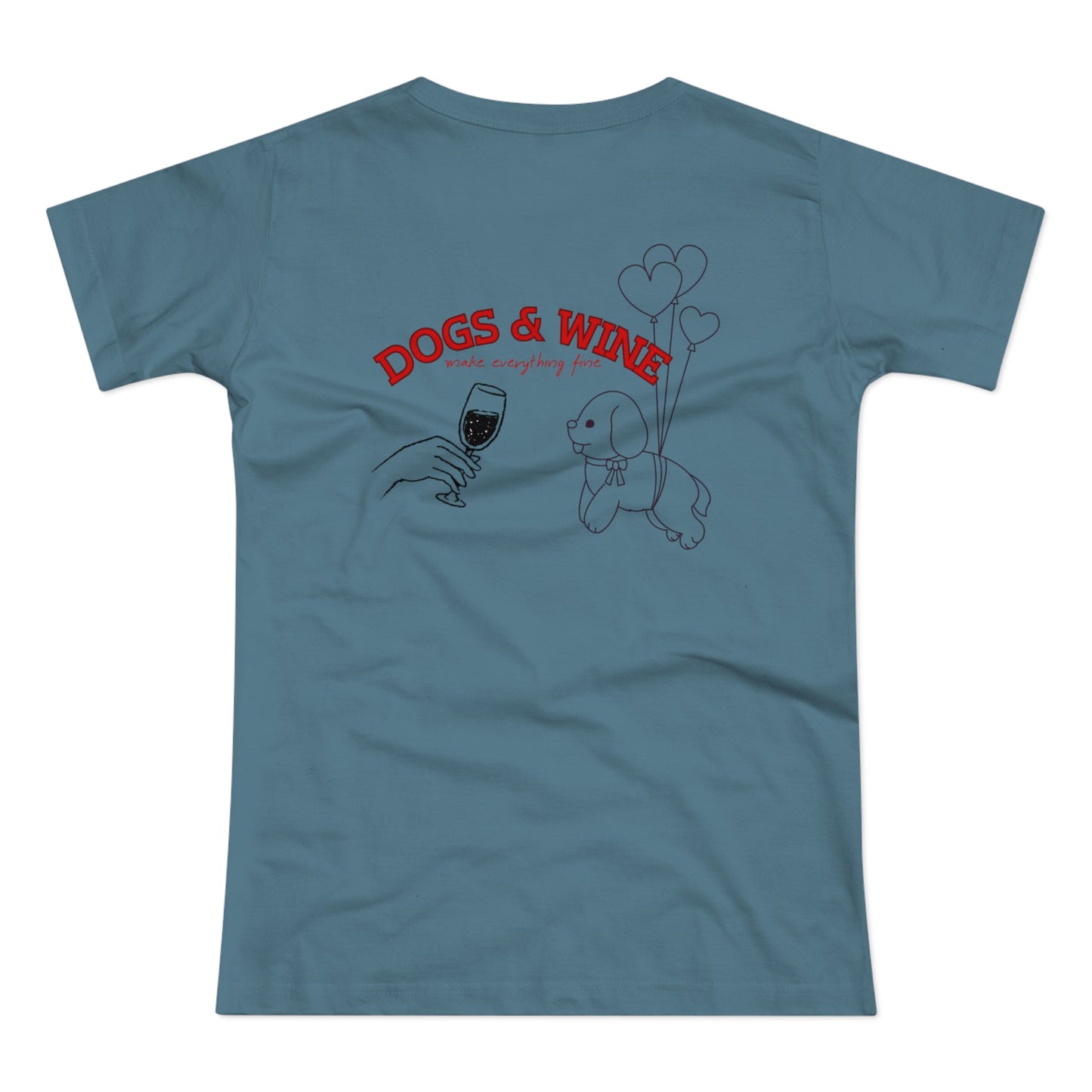 Damen-T-Shirt „Dogs & Wine“