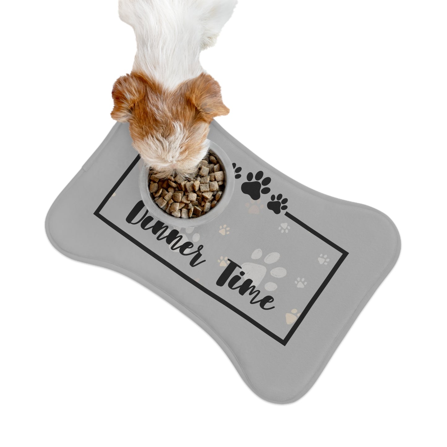 Futtermatte — „Dinner Time“ Platzmatte mit Pfotenprint für Hunde