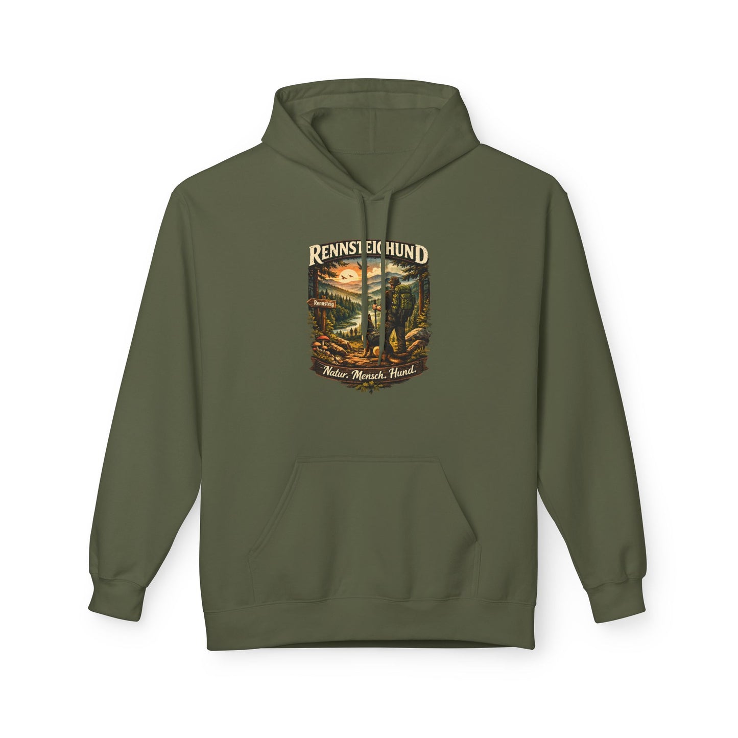Vintage Hoodie — „Natur.Mensch.Hund“ -Unisex