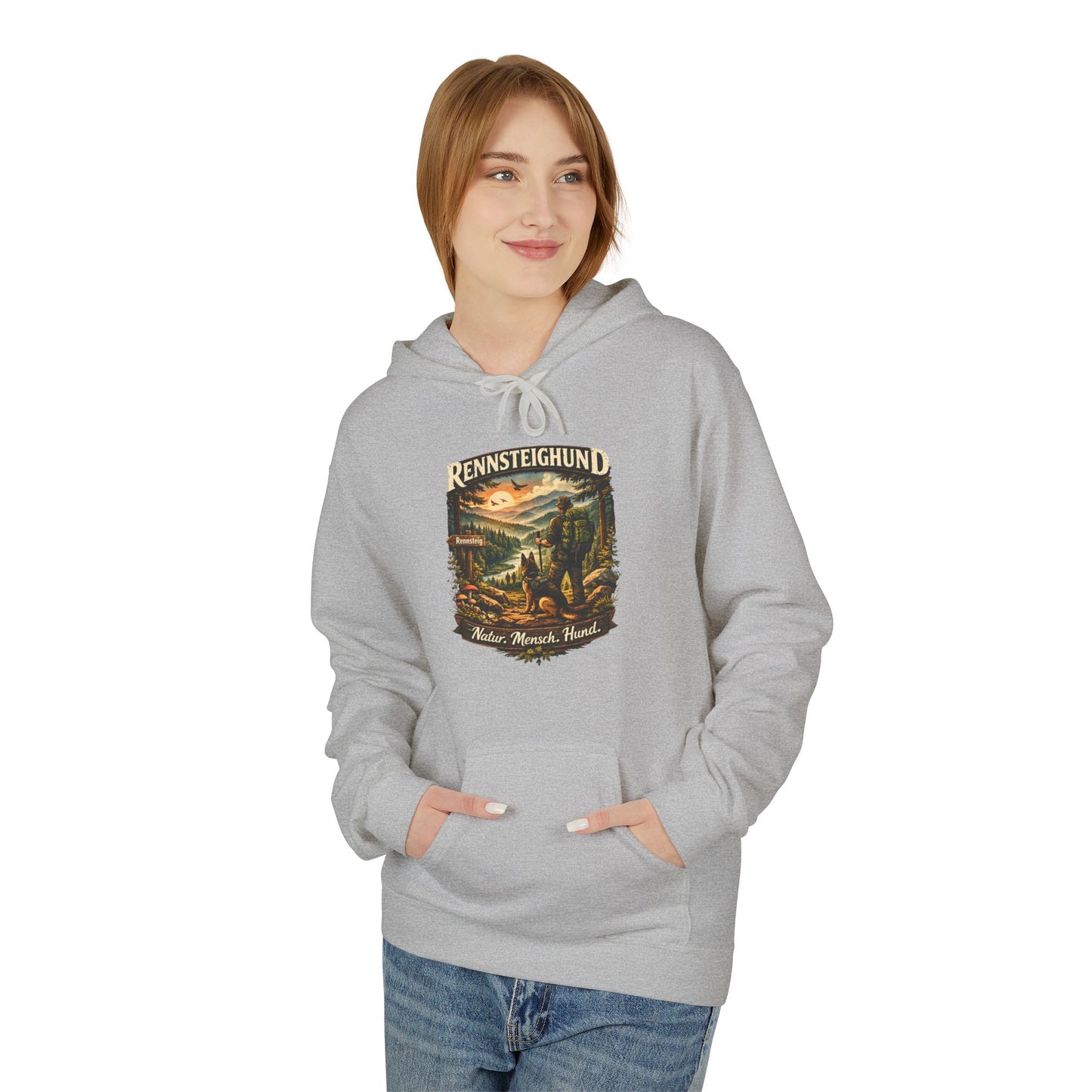 Vintage Hoodie — „Natur.Mensch.Hund“ -Unisex