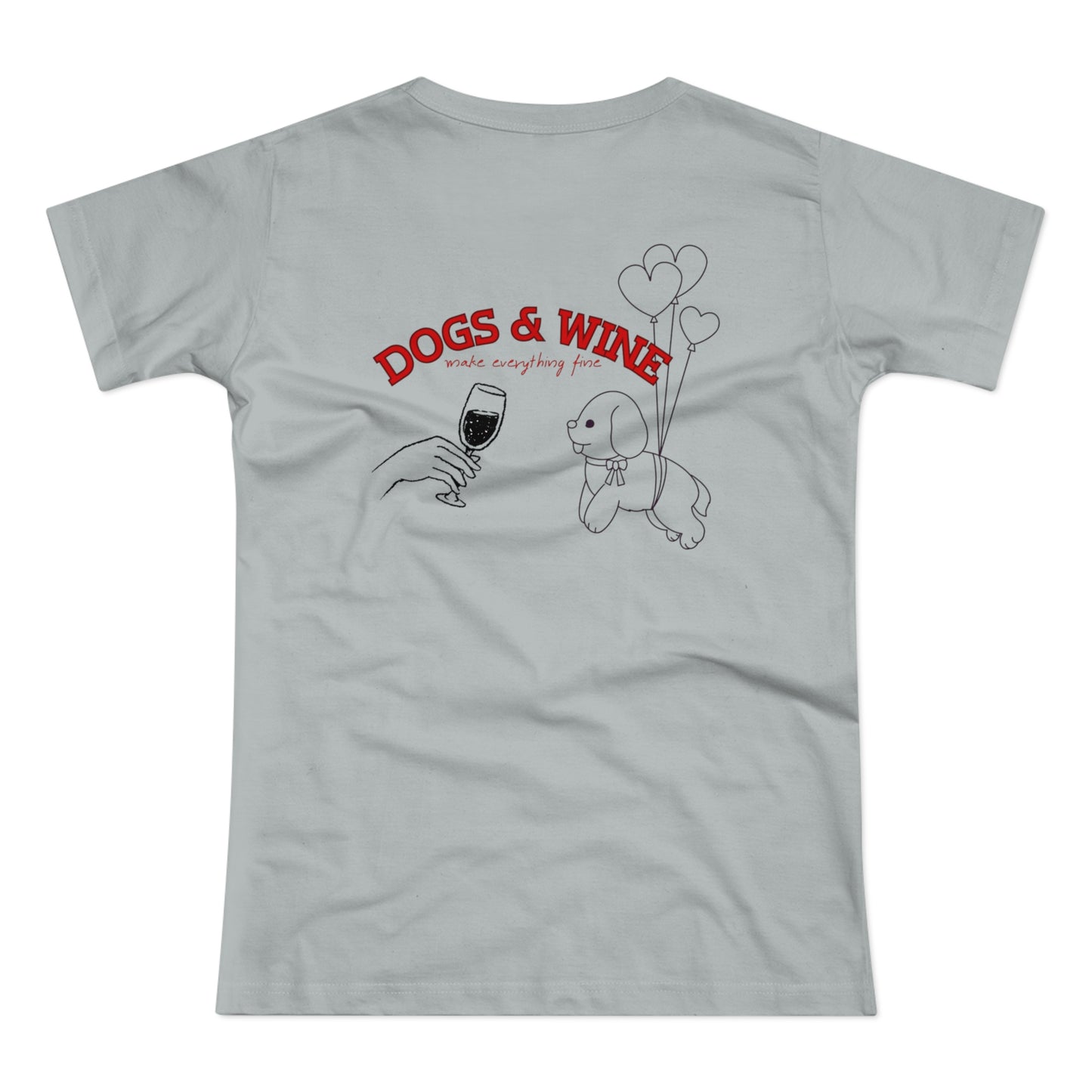 Damen-T-Shirt „Dogs & Wine“