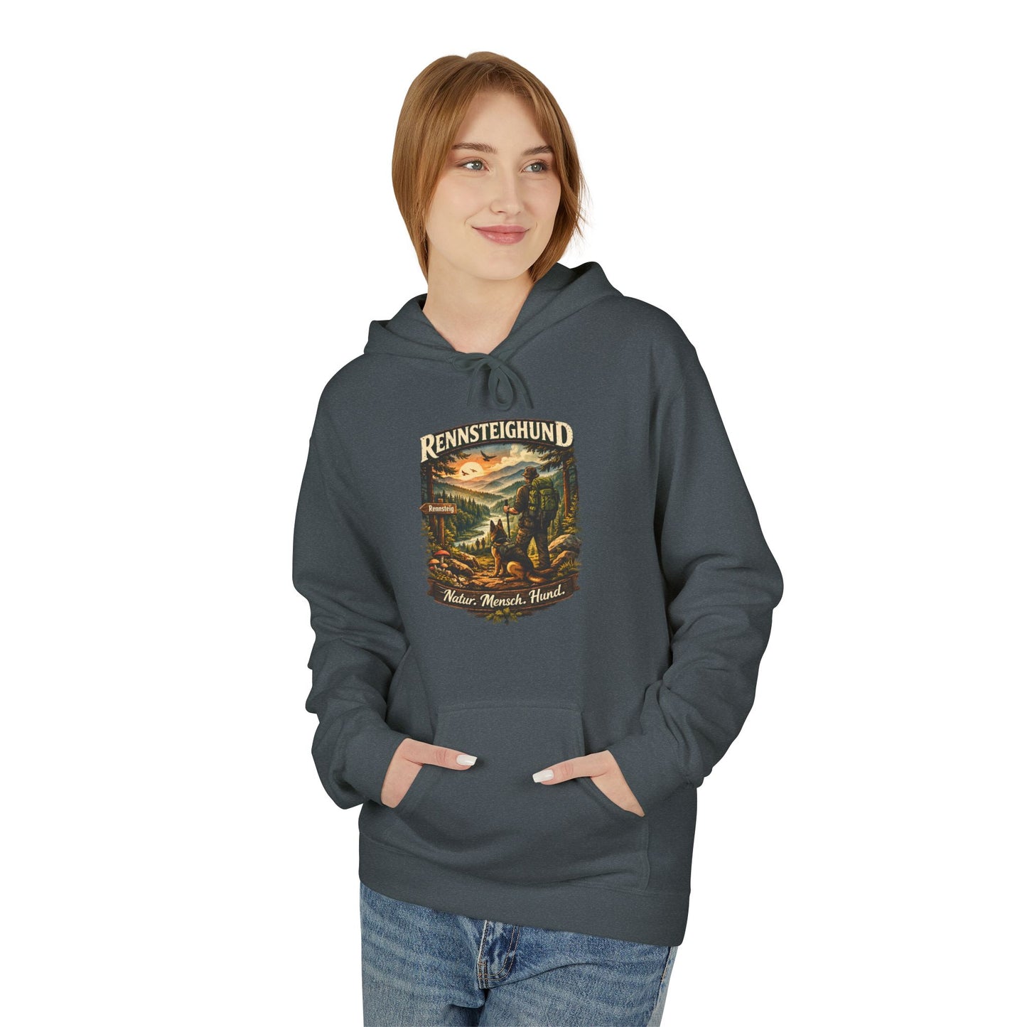 Vintage Hoodie — „Natur.Mensch.Hund“ -Unisex