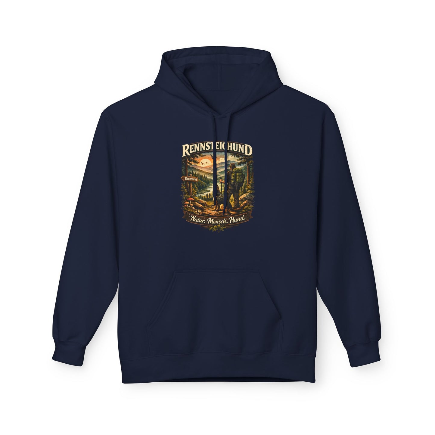 Vintage Hoodie — „Natur.Mensch.Hund“ -Unisex