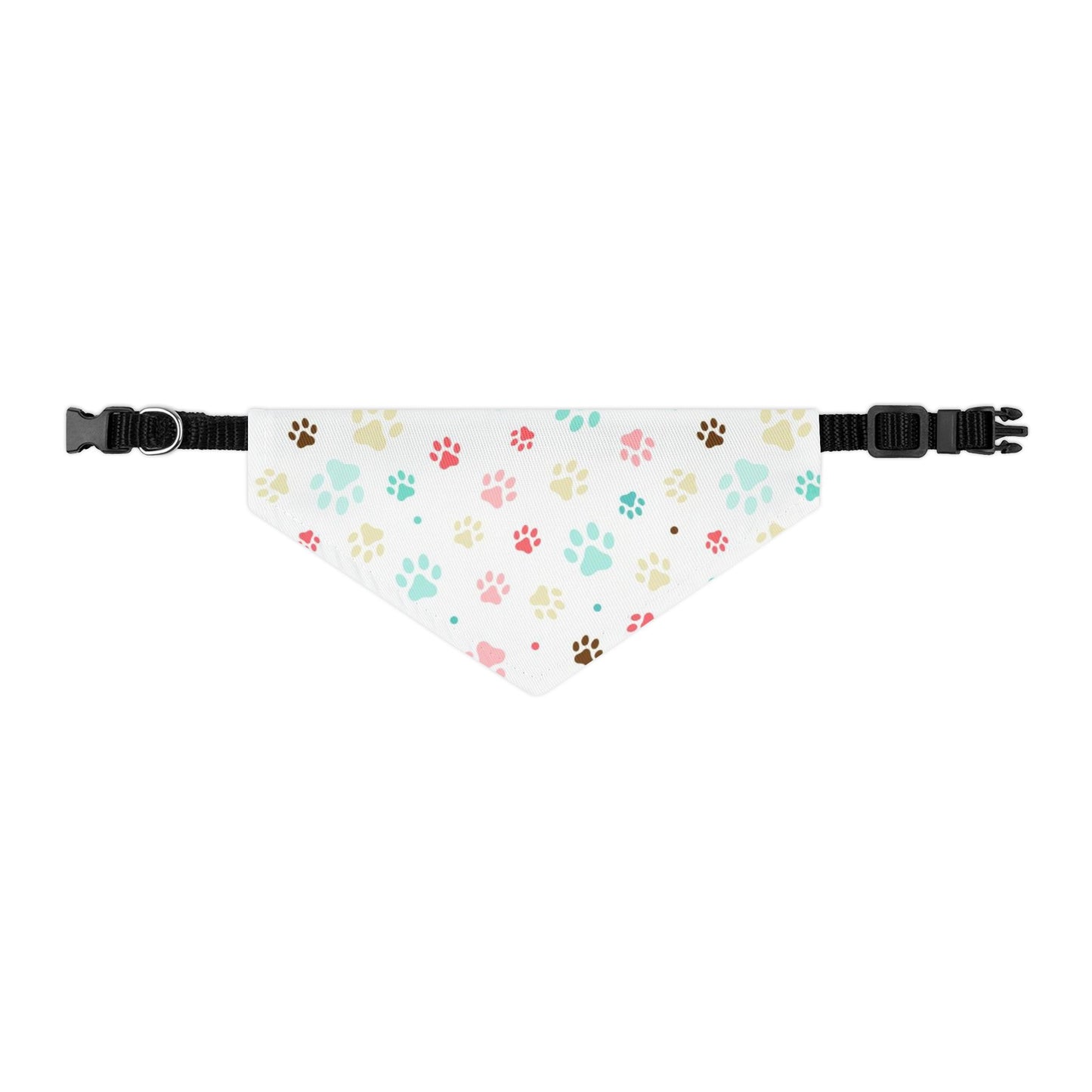 Pastellfarbenes Pfoten-Print Bandana-Halsband – Süßes Accessoire für Hunde