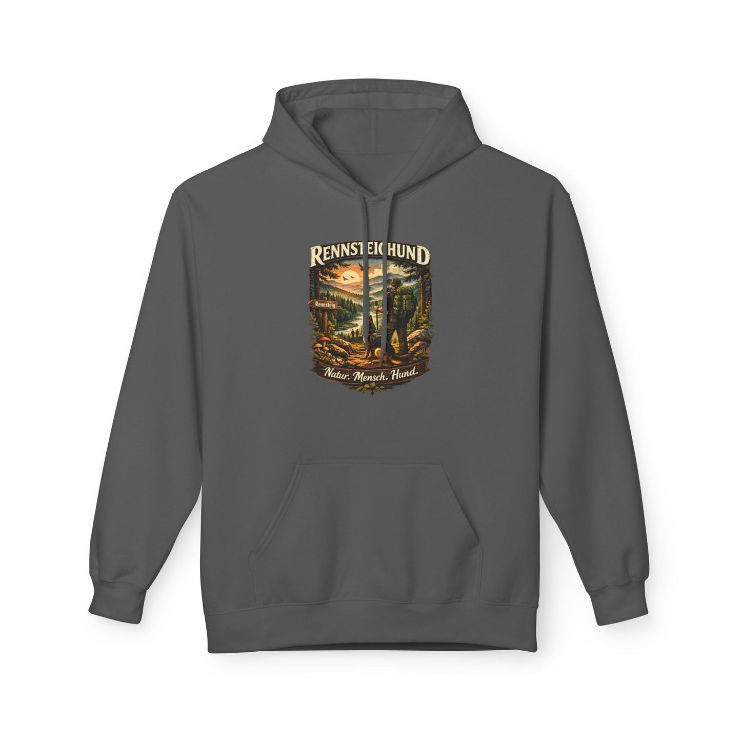 Vintage Hoodie — „Natur.Mensch.Hund“ -Unisex