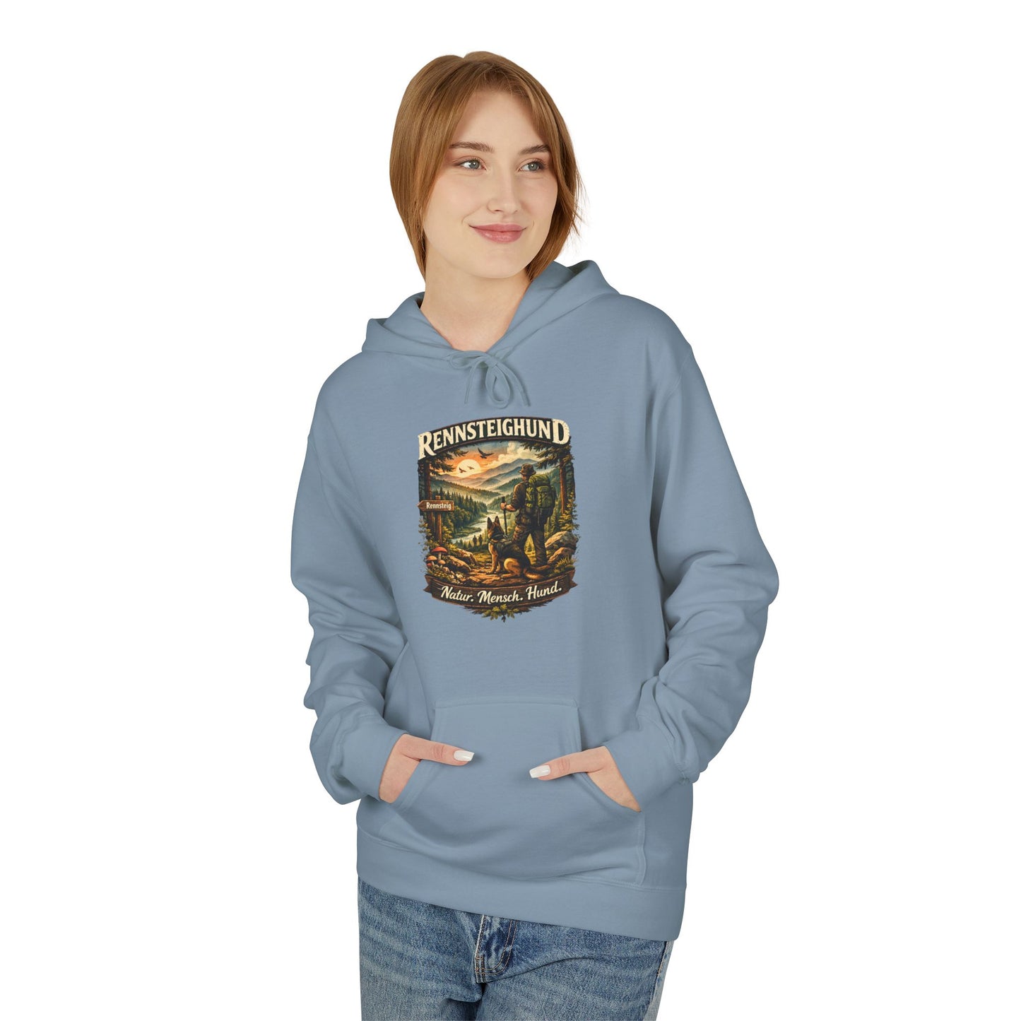 Vintage Hoodie — „Natur.Mensch.Hund“ -Unisex