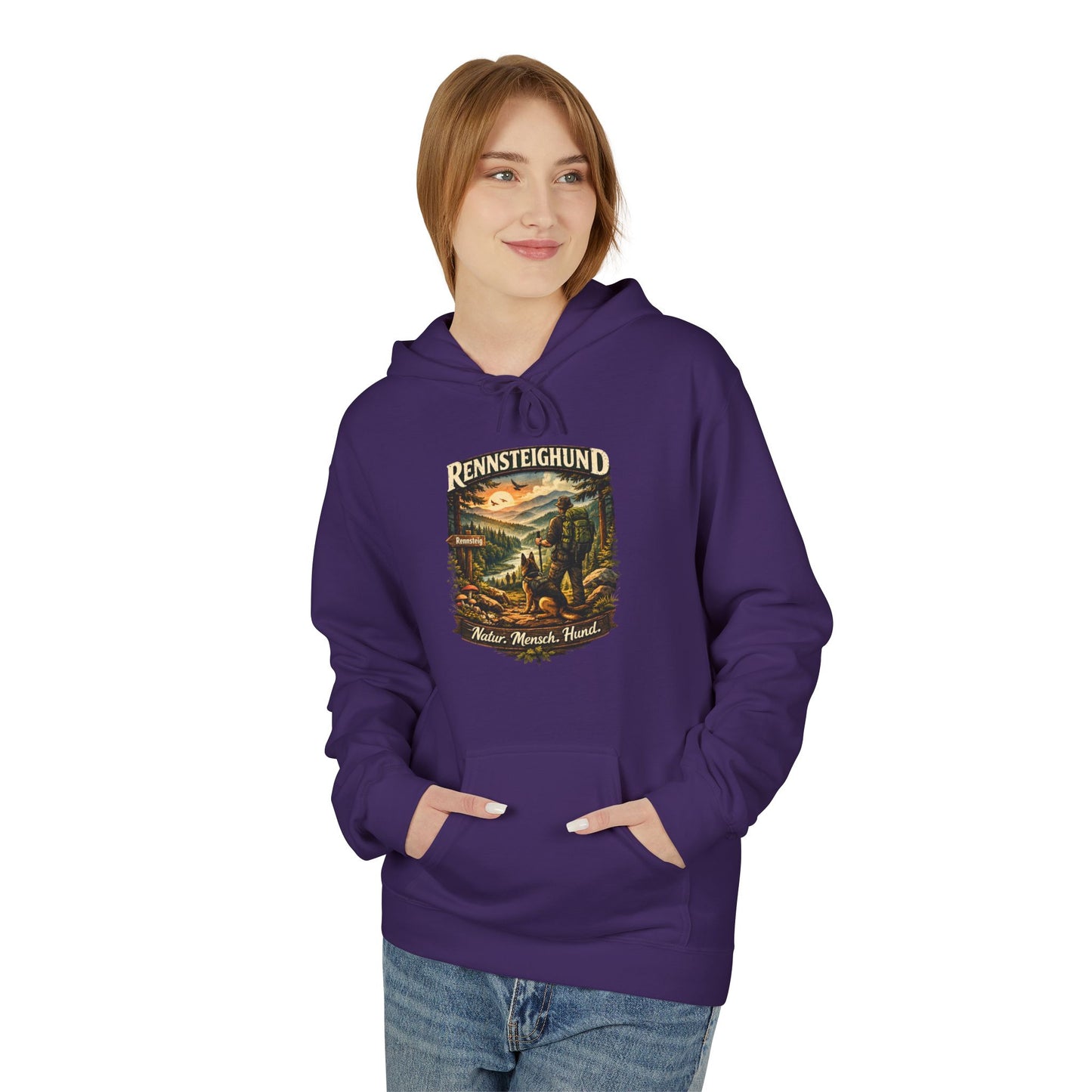 Vintage Hoodie — „Natur.Mensch.Hund“ -Unisex
