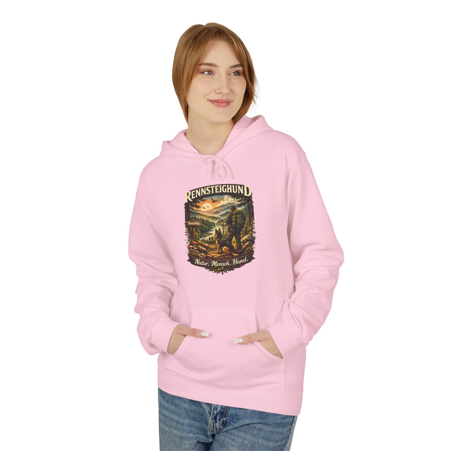 Vintage Hoodie — „Natur.Mensch.Hund“ -Unisex