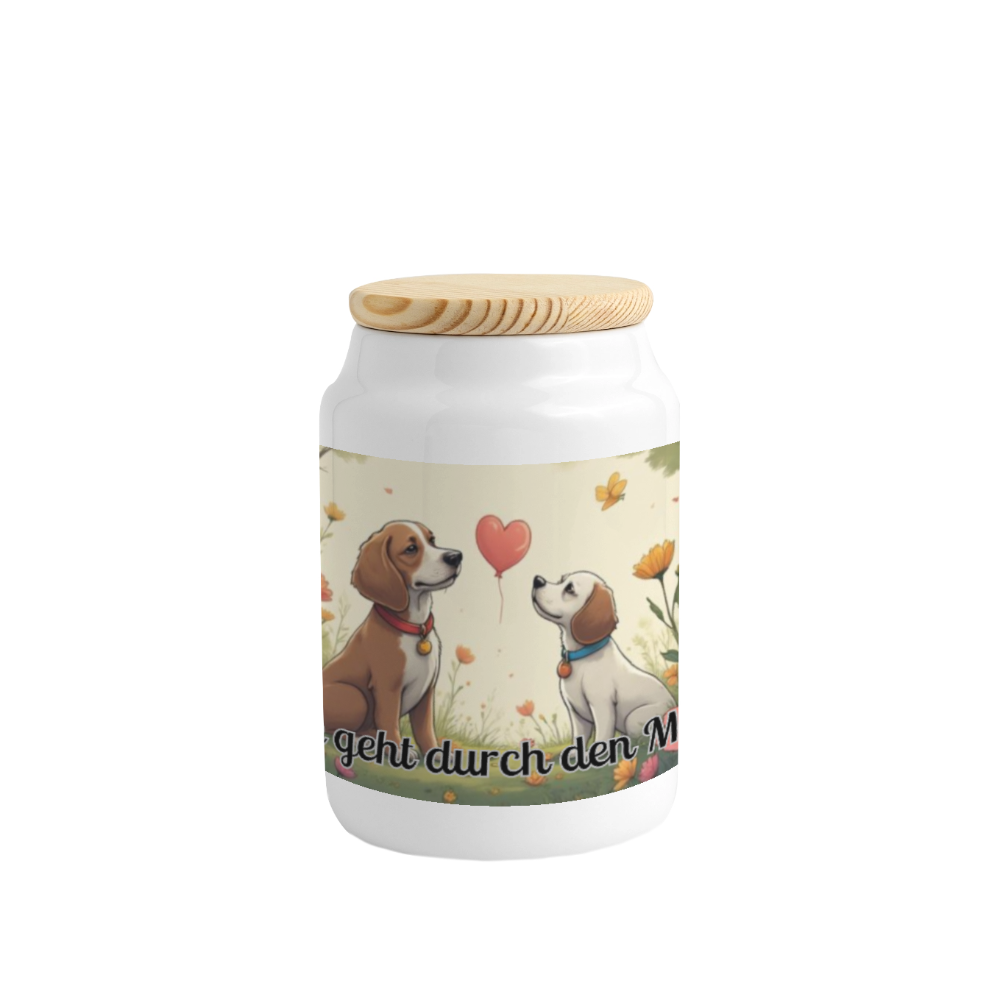Keksdose mit Holzdeckel - Weiß