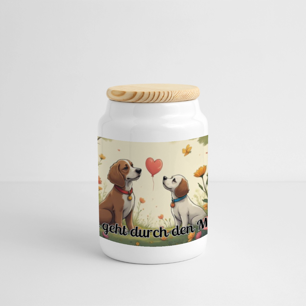 Keksdose mit Holzdeckel - Weiß