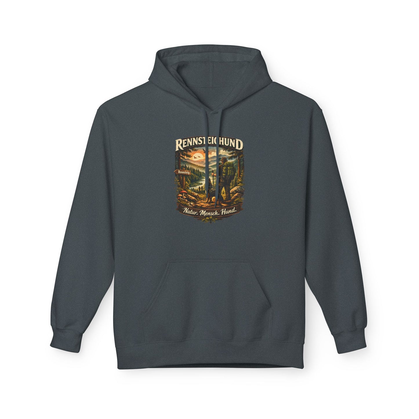 Vintage Hoodie — „Natur.Mensch.Hund“ -Unisex