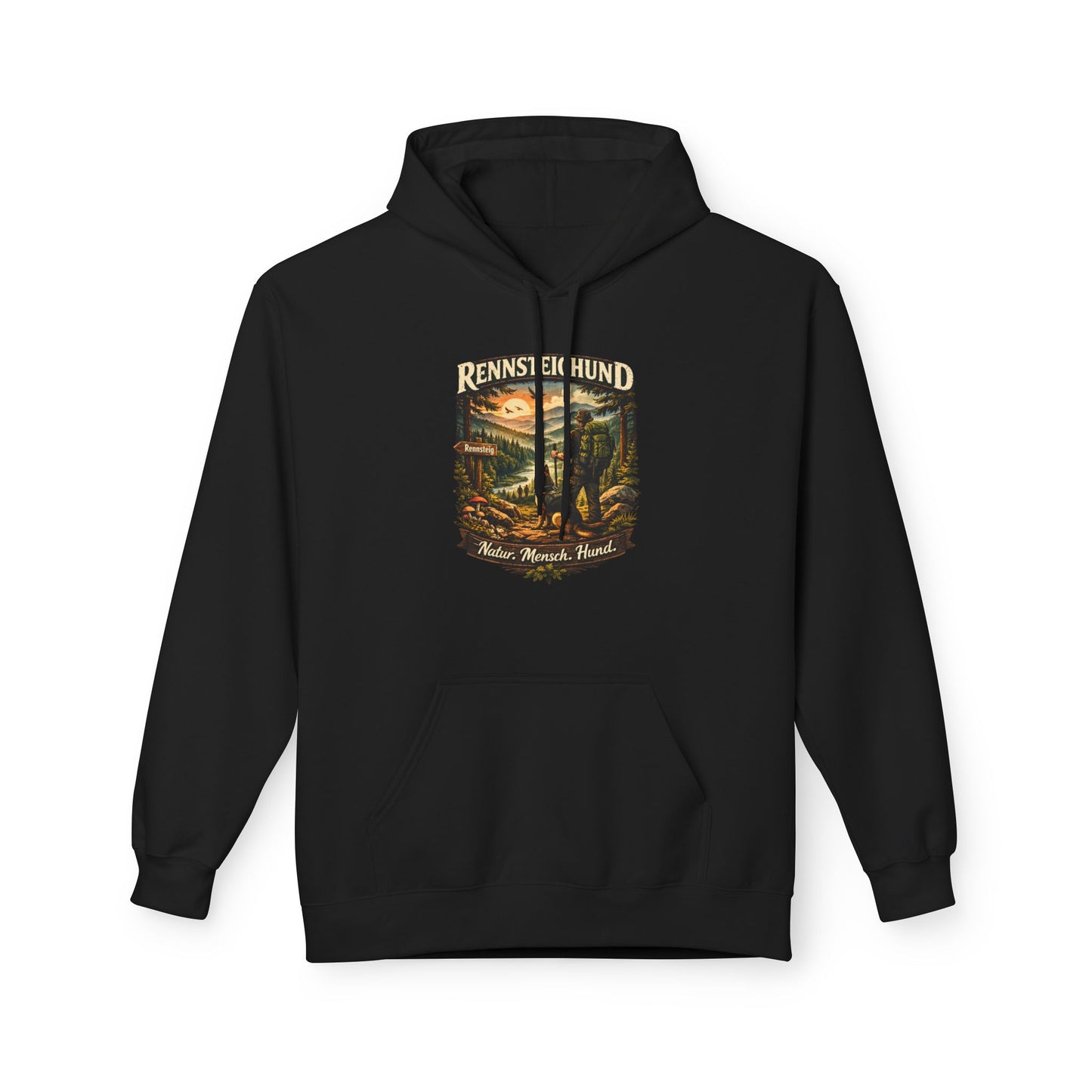 Vintage Hoodie — „Natur.Mensch.Hund“ -Unisex
