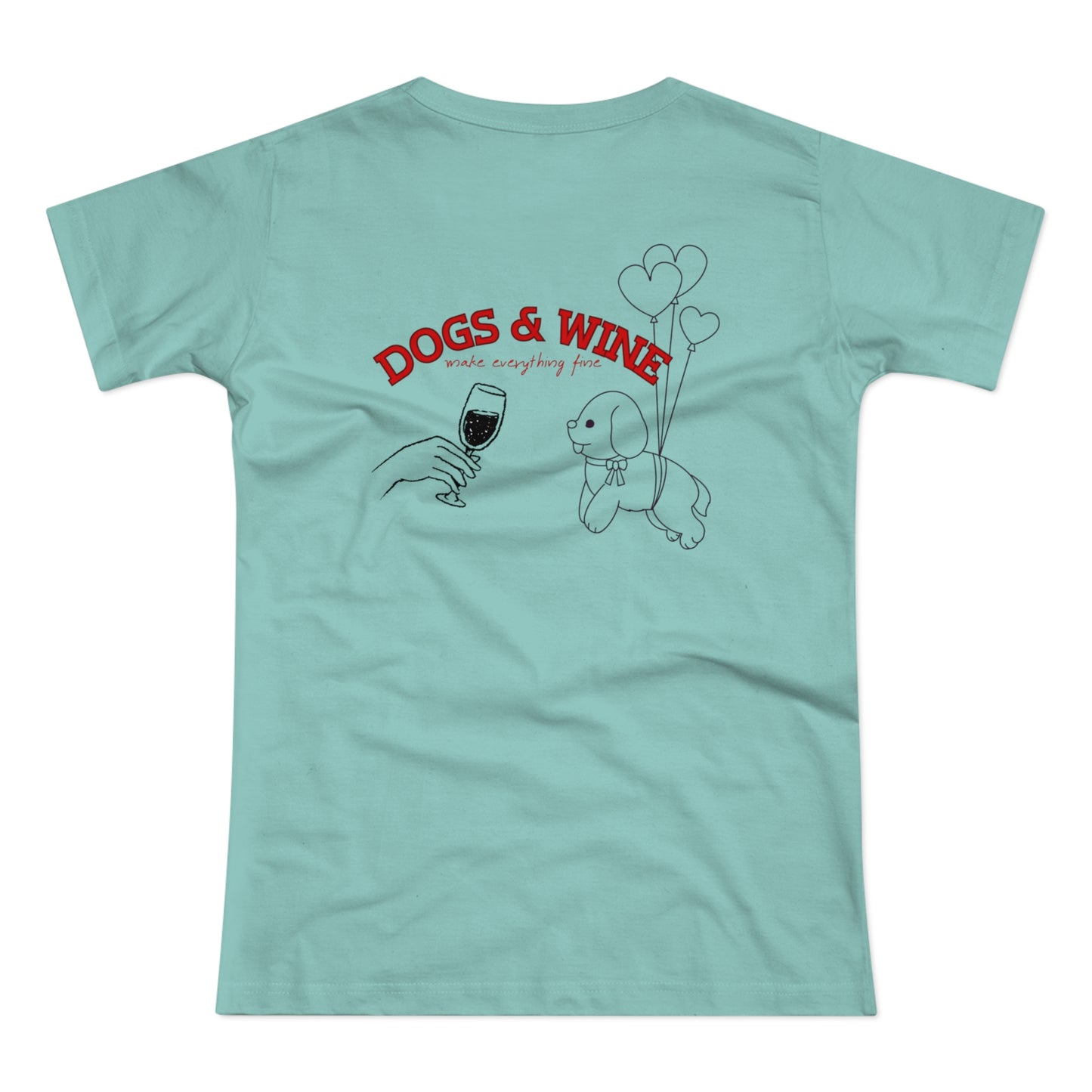 Damen-T-Shirt „Dogs & Wine“