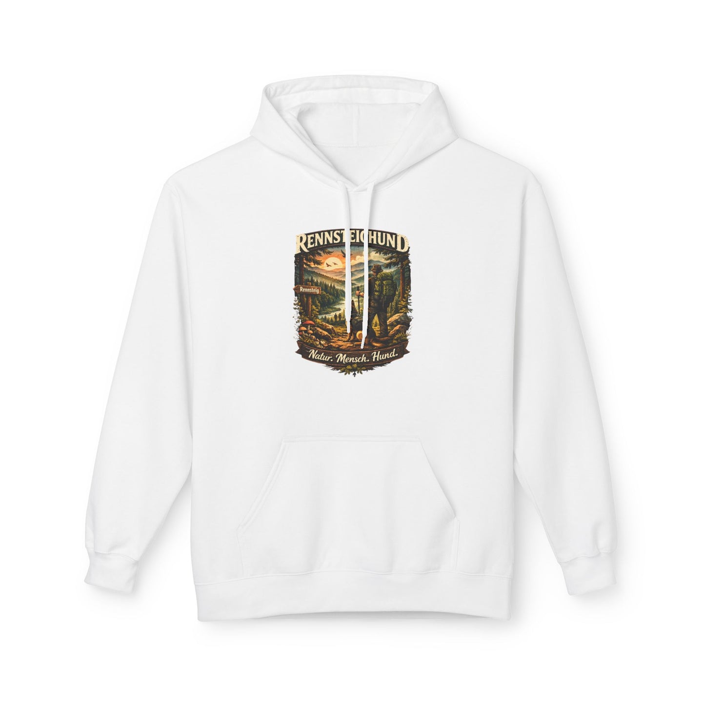 Vintage Hoodie — „Natur.Mensch.Hund“ -Unisex