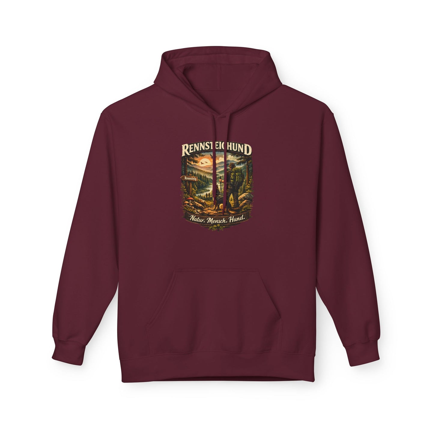 Vintage Hoodie — „Natur.Mensch.Hund“ -Unisex