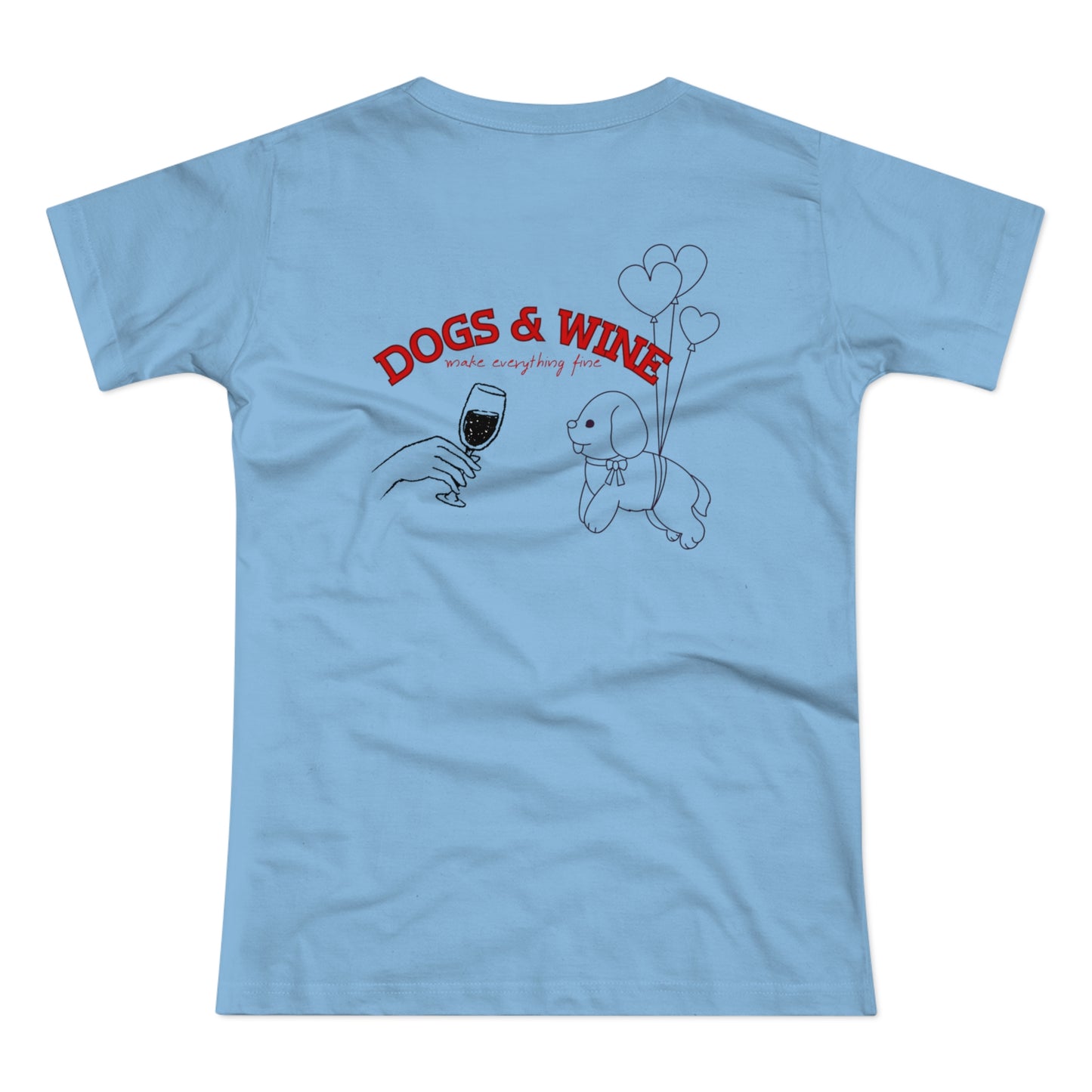 Damen-T-Shirt „Dogs & Wine“