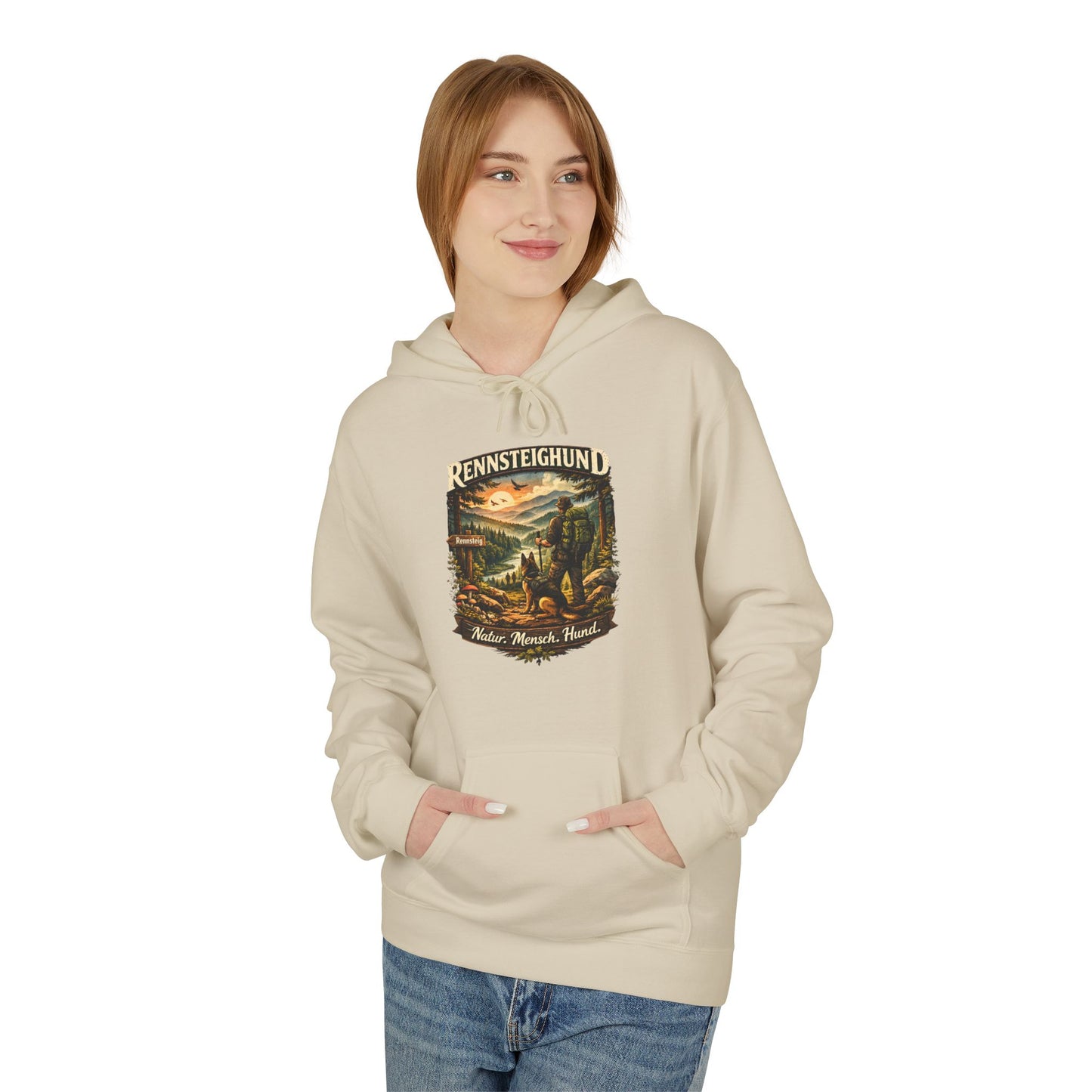 Vintage Hoodie — „Natur.Mensch.Hund“ -Unisex