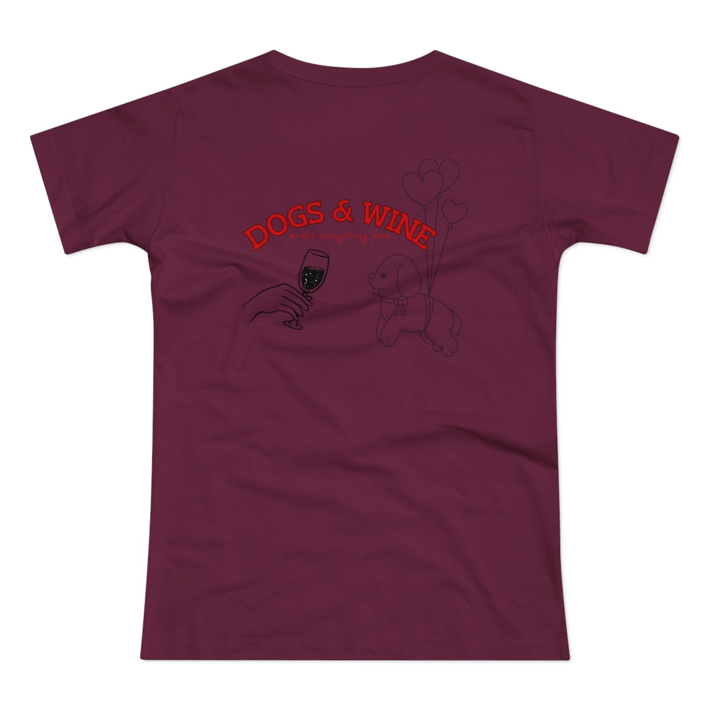 Damen-T-Shirt „Dogs & Wine“