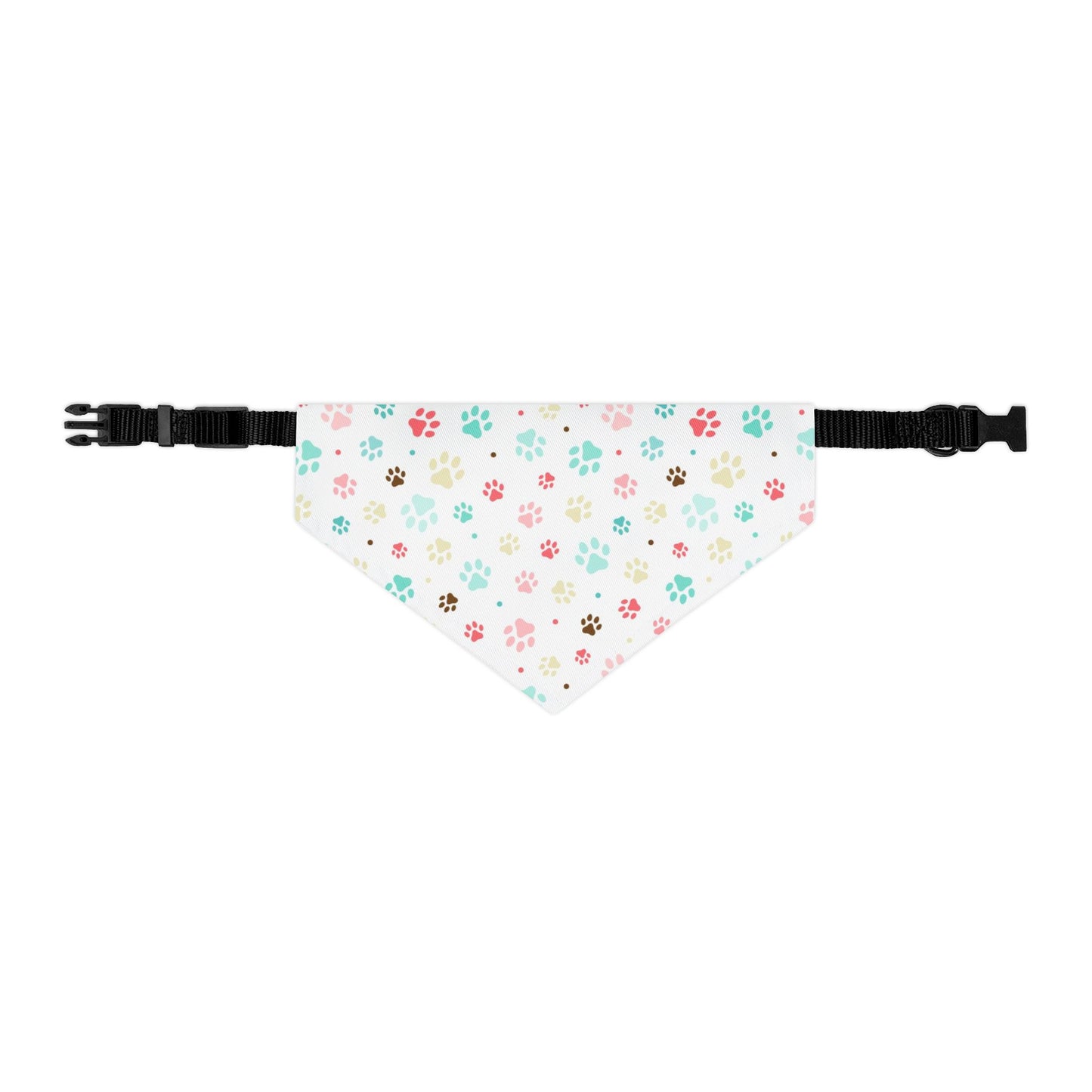 Pastellfarbenes Pfoten-Print Bandana-Halsband – Süßes Accessoire für Hunde