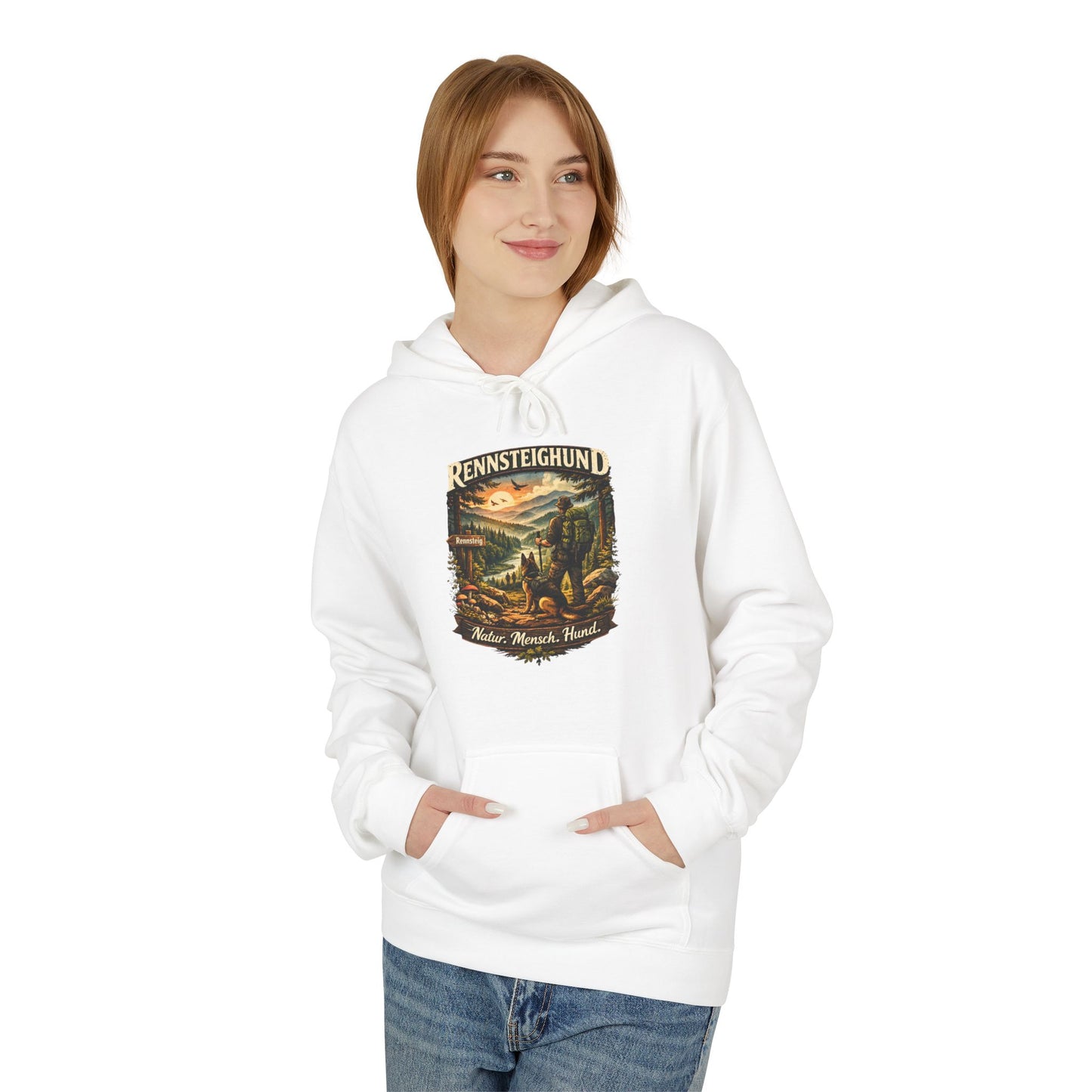 Vintage Hoodie — „Natur.Mensch.Hund“ -Unisex