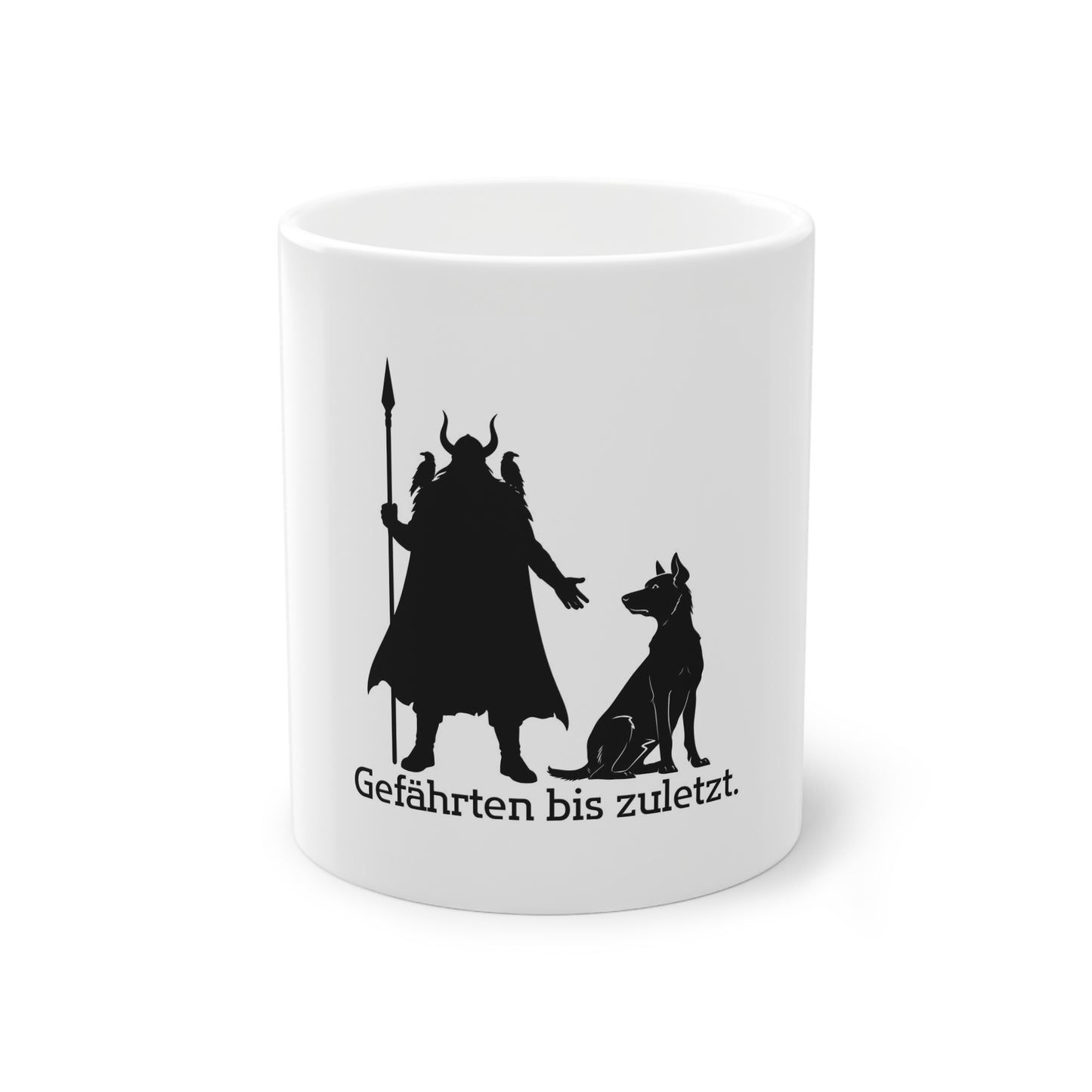 Tasse „Gefährten bis zuletzt“ — Wikinger & Hund