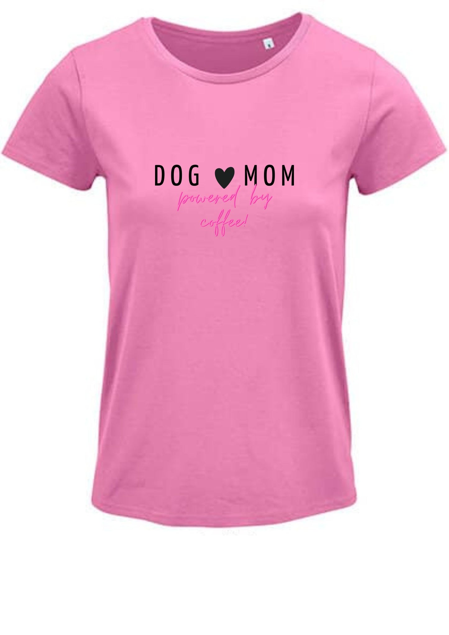 T-Shirt Oberteil, pink, rosa, Hund ,Spruch, lustig : Dog Mom, powered  by Coffee , Damen